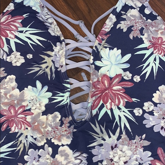 Purple one piece bathing suit - Picture 2 of 4